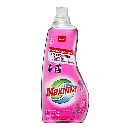 Detergent Rufe - SANO Maxima Detergent Power Gel 2X CONCENTRAT SOFT SILK  1.5L 60 (spalari)