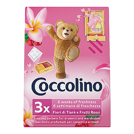 COCCOLINO Odorizant pt Dulap/Sertare FLORI di TIARE 3 buc