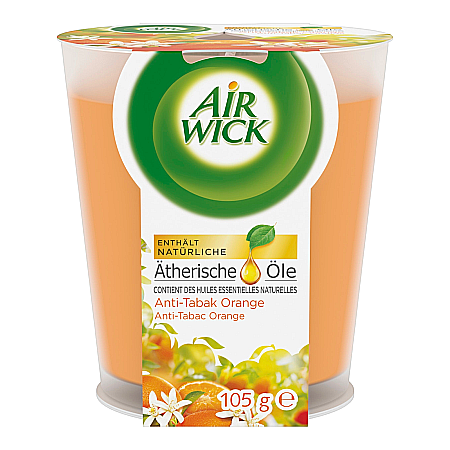 Lumanari Parfumate - AIRWICK Lumanare Parfumata Orange Anti Tabac 105 g