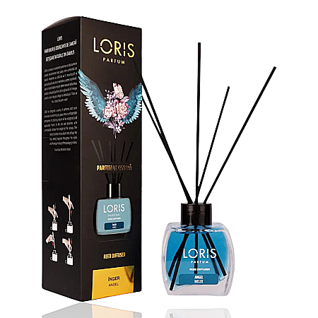 LORIS Odorizant cu Betisoare 120 ml - LORIS Odorizant Camera cu Betisoare ANGEL MELEK (Anti Tabac) 120 ml