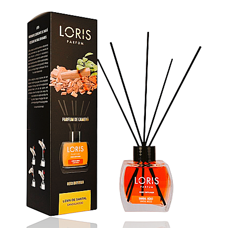 LORIS Odorizant cu Betisoare 120 ml - LORIS Odorizant Camera cu Betisoare LEMN de SANTAL 120 ml