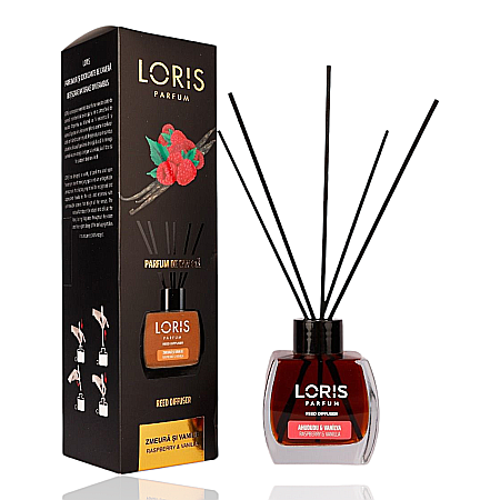 LORIS Odorizant Camera cu Betisoare ZMEURA & VANILIE 120 ml