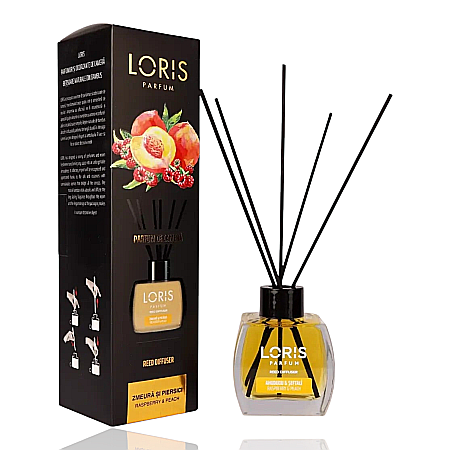 Reduceri - LORIS Odorizant Camera cu Betisoare ZMEURA & PIERSICA 120 ml