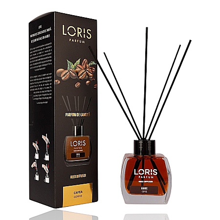 LORIS Odorizant cu Betisoare 120 ml - LORIS Odorizant Camera cu Betisoare CAFEA 120 ml