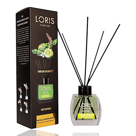 LORIS Odorizant cu Betisoare 120 ml - LORIS Odorizant Camera cu Betisoare PATCHOULI & BERGAMOTA 120 ml