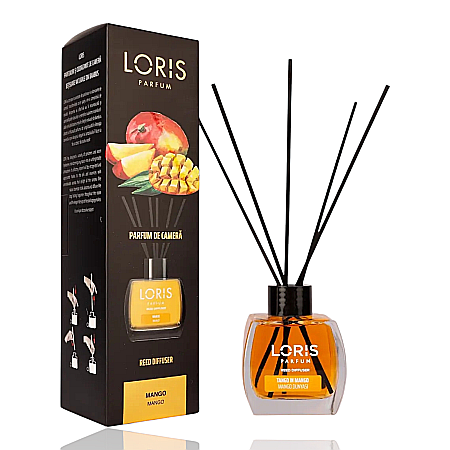 LORIS Odorizant cu Betisoare 120 ml - LORIS Odorizant Camera cu Betisoare MANGO 120 ml