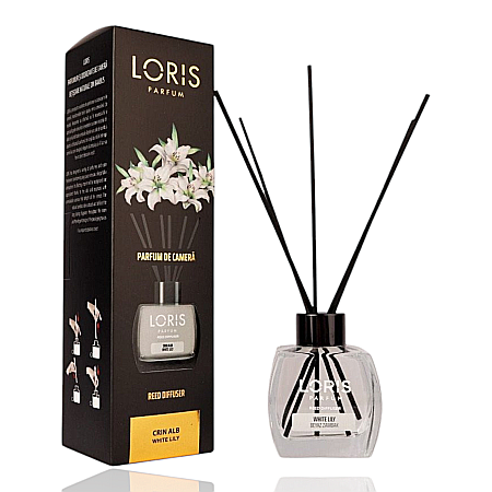 LORIS Odorizant cu Betisoare 120 ml - LORIS Odorizant Camera cu Betisoare CRIN ALB 120 ml