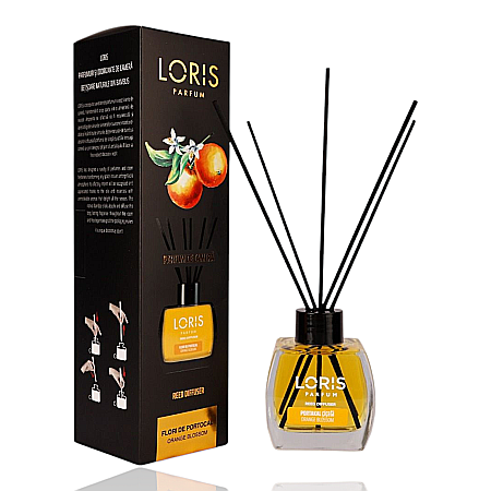 LORIS Odorizant cu Betisoare 120 ml - LORIS Odorizant Camera cu Betisoare FLORI de PORTOCAL 120 ml