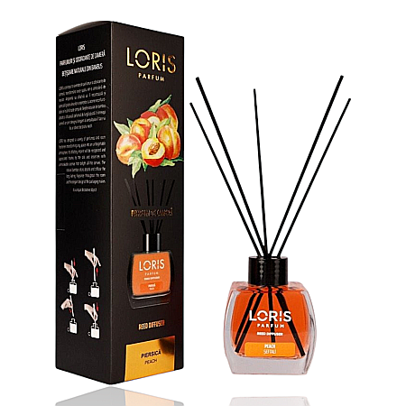 LORIS Odorizant cu Betisoare 120 ml - LORIS Odorizant Camera cu Betisoare PIERSICA 120 ml