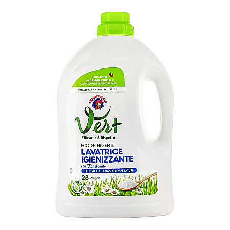 Detergent Rufe - CHANTE CLAIR Vert Detergent Lichid Igienizant cu Bicarbonat 1.428 L (28 spalari)