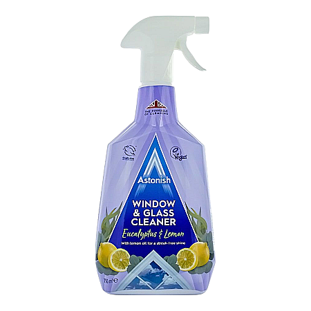 ASTONISH Solutie Curatat Geamuri cu Pompa Eucalyptus & Lemon 750 ml