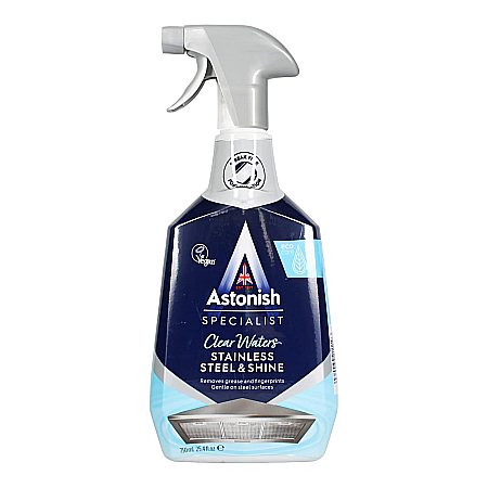 Produse de uz casnic - ASTONISH Specialist Solutie Curatare Inox Clear Waters Stainless Steel & Shine 750 ml