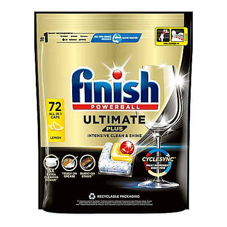 Produse de uz casnic - FINISH Ultimate Plus All In 1 Detergent Tablete Masina de Spalat Vase Lemon 72 buc