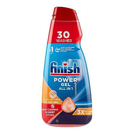 Produse de uz casnic - FINISH Power Gel Detergent pt Masina de Spalat Vase All in One Anti Odore 600 ml (30 spalari)