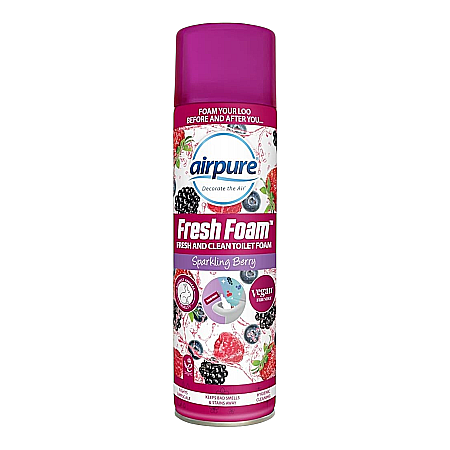 Produse de uz casnic - AIRPURE Mousse Parfumat Anticalcar pt Curatat Baie & Toaleta Sparkling Berry 500 ml