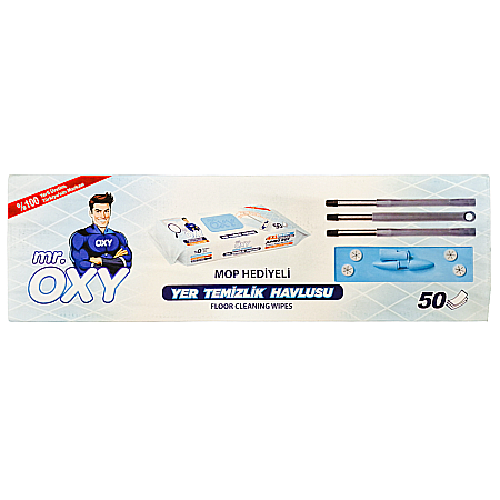Produse de uz casnic - Mr OXY KIT Mop Plat + Servetele Umede Podea cu Bicarbonat 50 buc