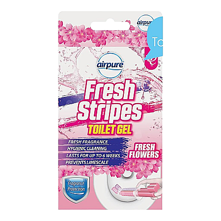 Produse de uz casnic - AIRPURE Fresh Stripes Odorizant Gel Toaleta Fresh Flowers 45 ml