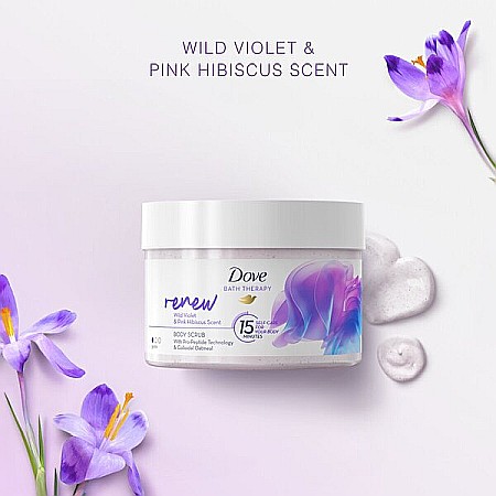 DOVE Bath Therapy Scrub Exfoliant Corporal Violete Salbatice & Hibiscus Roz 295 ml [1]