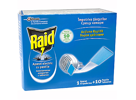 Combaterea Insectelor Daunatoare - RAID Aparat Electric Impotriva Tantarilor + 10 Pastile