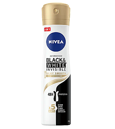 Deodorante & Parfumuri - NIVEA Spray Deodorant Antiperspirant BLACK & WHITE INVISIBLE SILKY SMOOTH 150 ml