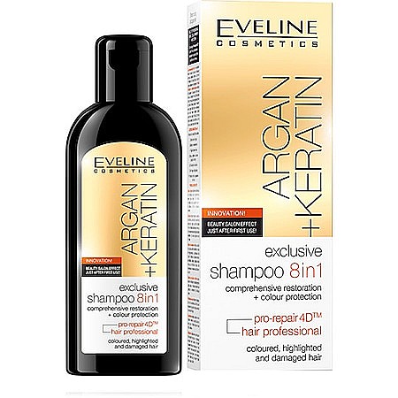 Ingrijirea parului - EVELINE COSMETICS Sampon 8in1 Argan+Keratina 150 ml
