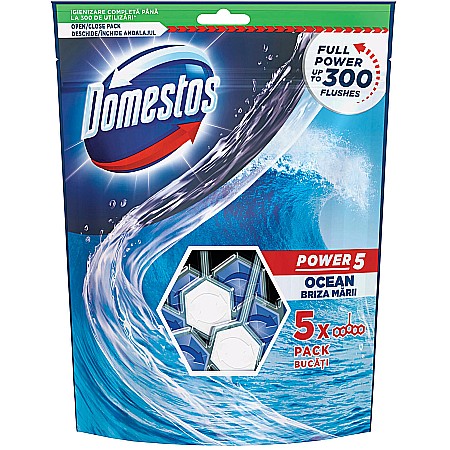 Produse de uz casnic - DOMESTOS Power Odorizant Toaleta Ocean 5 x 55 g