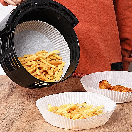 WEI Hartie de Copt Forma Rotunda pt Friteuza, Air Fryer set 50 buc 200mm x 45 mm [1]