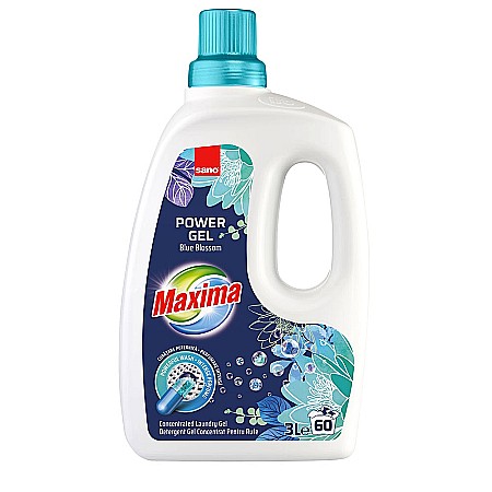 Detergent lichid - SANO Maxima Power Gel Detergent Concentrat Blue Blossom 3L (60 spalari)