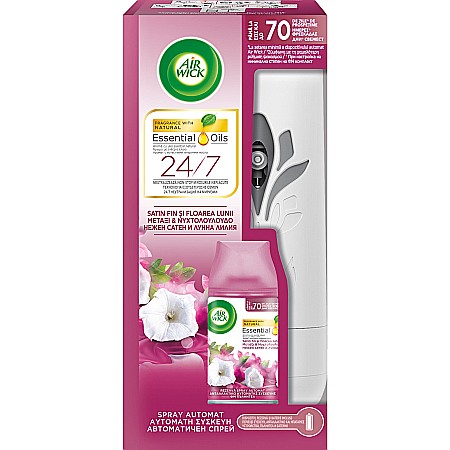 Odorizante - AirWick Aparat Odorizant Camera+Rezerva Smooth Satin & Moon Lilly 250 ml