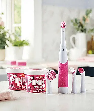 THE PINK STUFF Pachet Curatare (2x Pasta Universala de Curatare 500g, Perie de Curatare Electrica cu 4 Capete) [1]