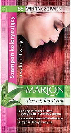 Ingrijirea parului - MARION Aloe & Keratin Sampon Nuantator pt Par Nuanta 65 Wine Red 40 ml