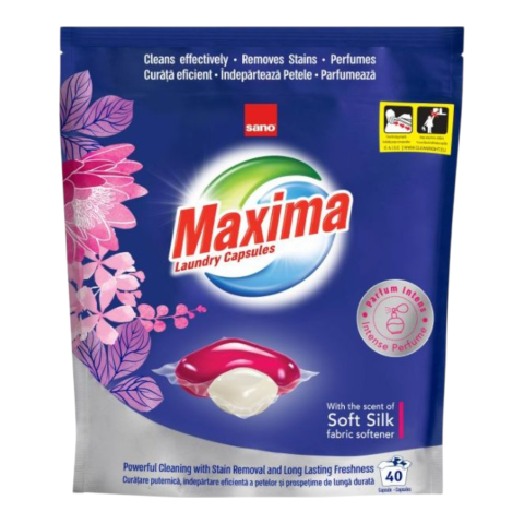 Tablete & Capsule - SANO Maxima Detergent Gel Capsule Soft Silk 40 buc