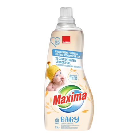 Noutati - SANO Maxima Detergent Power Gel 2X CONCENTRAT BABY OAT 1.5L 60 (spalari)