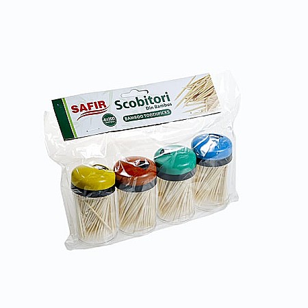 Bucatarie - SAFIR Scobitori din Bambus Igienice SET 4x200 buc