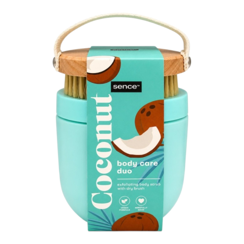 Casete cadou - SENCE Body Scrub Cocos 450 ml + Perie