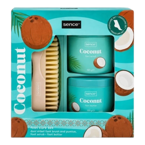 Ingrijirea corpului - SENCE Set Ingrijire Picioare (SCRUB 100G + CREMA 100G + PERIE) COCONUT