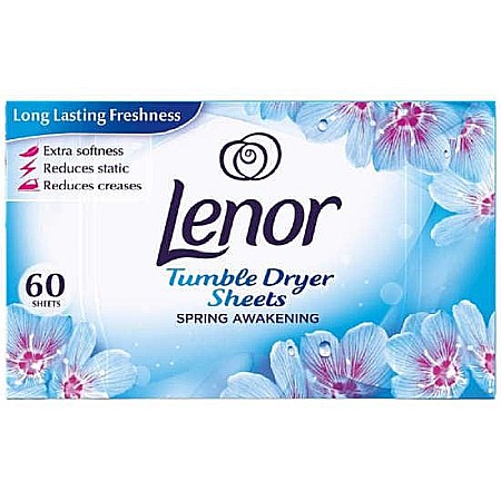 Detergent Rufe - LENOR Servetele Parfumate pt Haine & Uscator Rufe SPRING AWAKENING 60 buc
