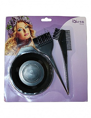 Ingrijirea parului - KIERA Beauty Set Bol si Pensule pt Vopsit 3 Piese