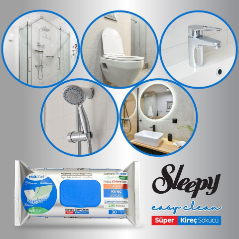 SLEEPY Servetele Umede de Curatare Easy Clean Baie Anti-Calcar cu Spuma Activa 30 buc [1]