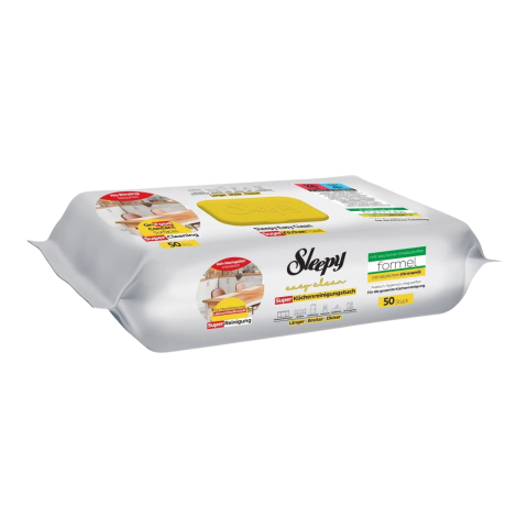 Bucatarie - SLEEPY Servetele Umede Kitchen Towel pt Bucatarie cu Ulei Natural de Lamaie 50 buc