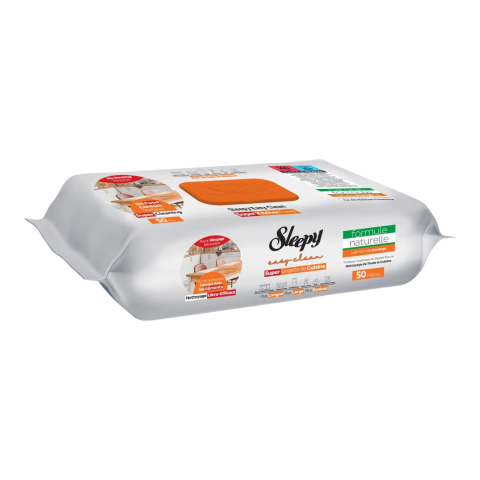 Noutati - SLEEPY Servetele Umede Kitchen Towel pt Bucatarie cu Ulei Natural de Portocala 50 buc