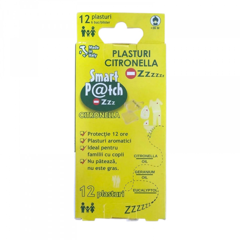 Combaterea Insectelor Daunatoare - SMART Patch Citronella Plasturi Impotriva Tantarilor 12 buc