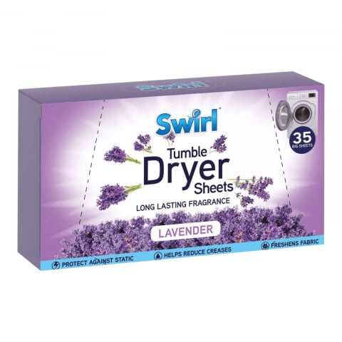 Solutie de intretinere textile - SWIRL Servetele Parfumate pt Haine & Uscator Rufe LAVANDA 35 buc