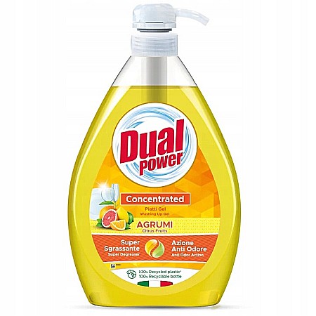 DUAL Power – Gel de Vase Concentrat Citrice Antibacterian 1000ml