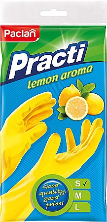 Diverse produse de uz casnic - PACLAN Manusi Menaj Cauciucate cu Aroma de Lamaie Marimea S