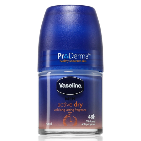 Roll-on - VASELINE Deodorant Roll-on Antiperspirant pt Barbati 48h Pro Derma Active Dry, 50 ml