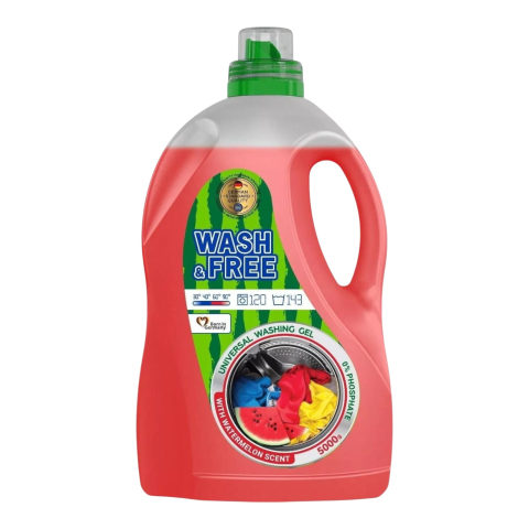 Detergent Rufe - WASH & FREE Detergent Lichid Universal Watermelon 5L