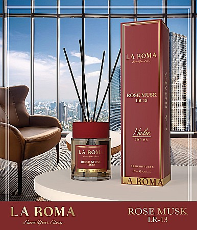 LA ROMA NICHE Odorizant Camera cu Betisoare ROSE MUSK 120 ml [1]