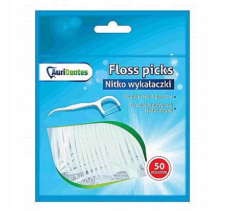 Igiena orala - AuriDentes Floss Picks Set Ata Dentara cu Scobitoare 50 buc