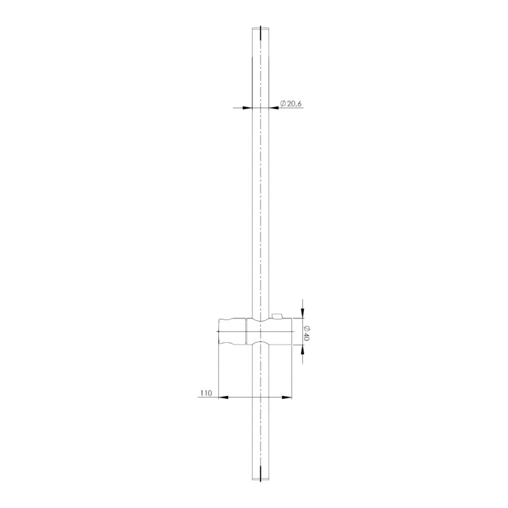 Bara suport dus, reglabil, alama sanitara, cromat, 70 cm Stella Roca [2]